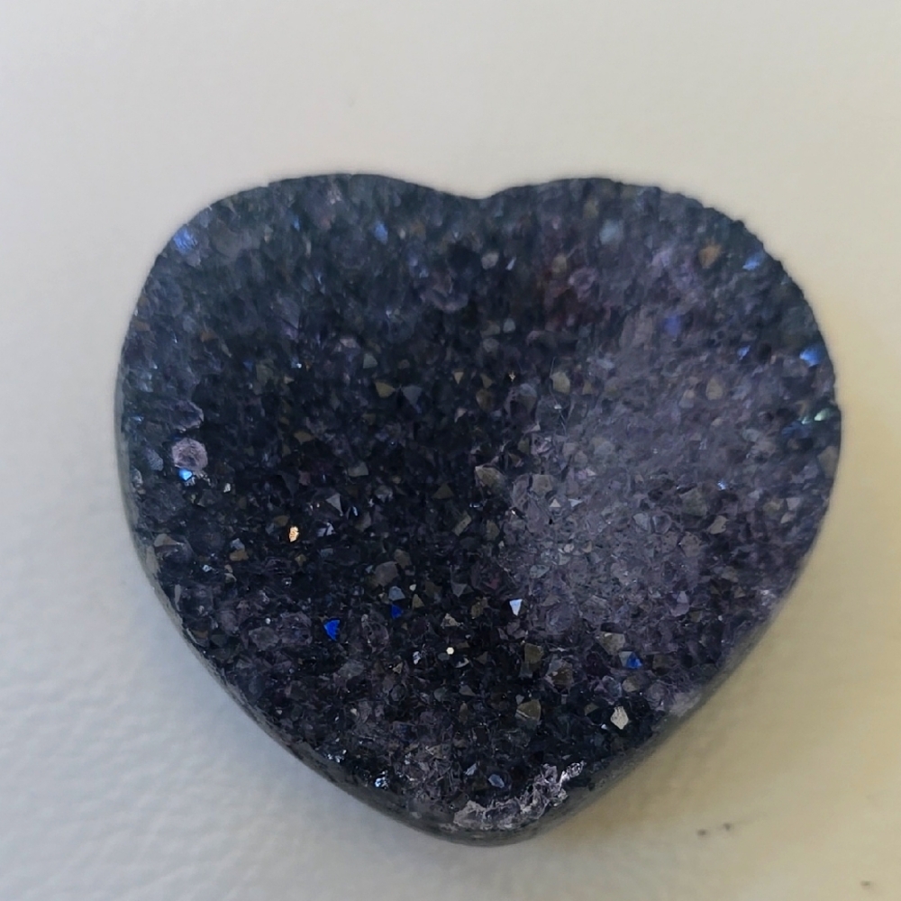 Amethyst Heart-Shaped Druzy Stone